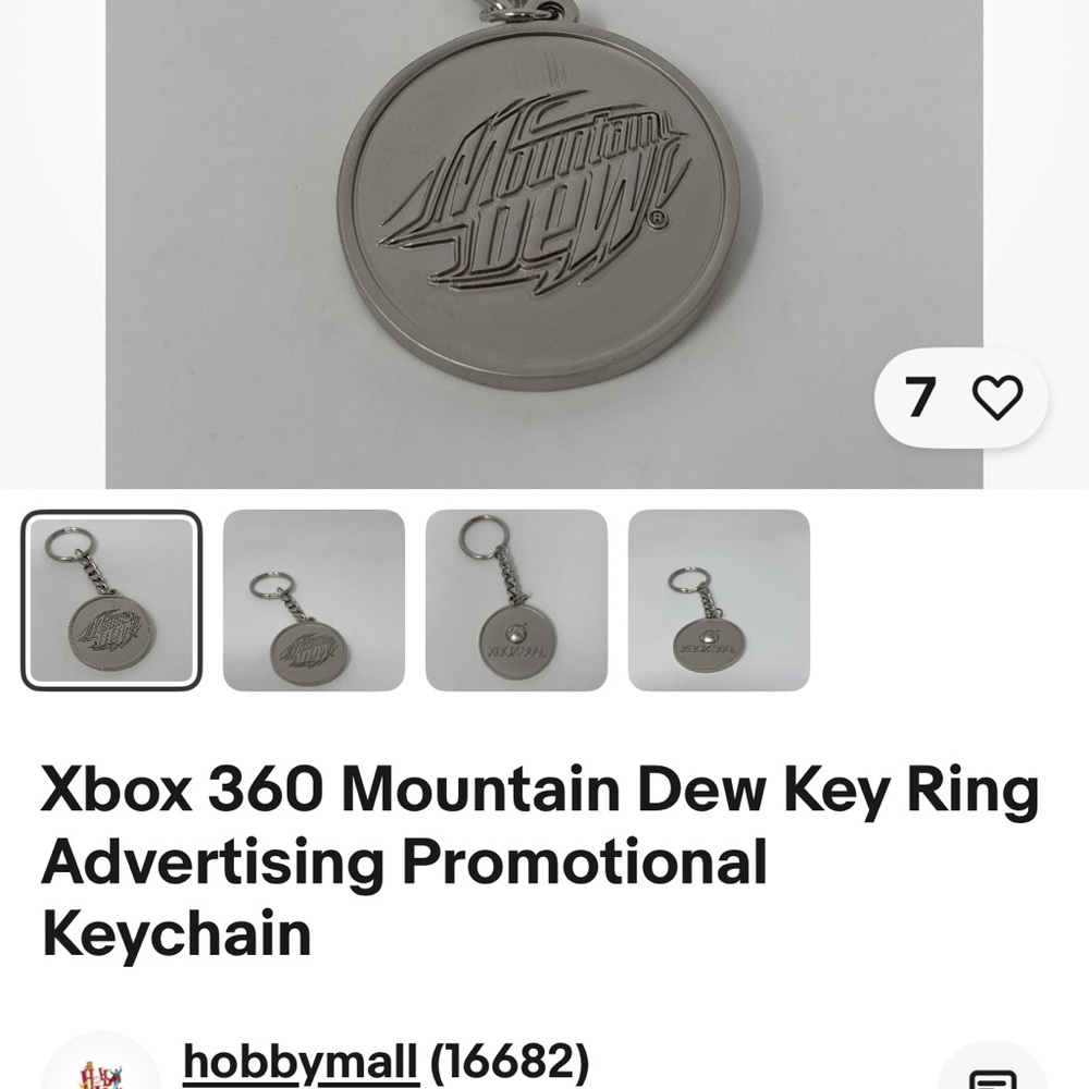 Pepsi Mountain Dew Silver Keychain